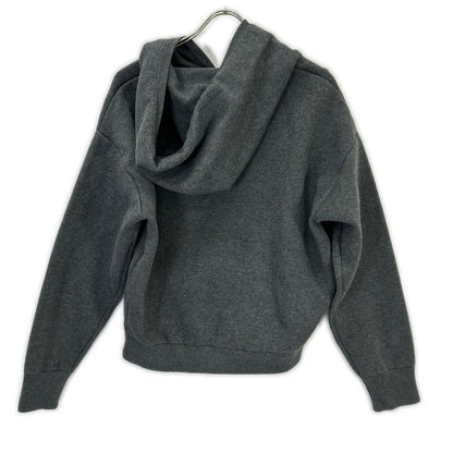 GRAY Logo Embroidery Smooth Knit Hoodie Parka Top F Ladies