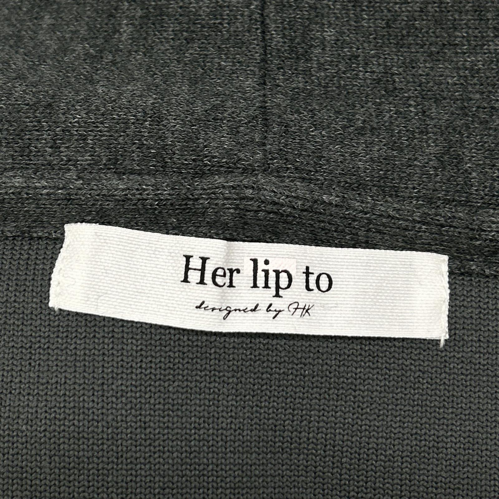 GRAY Logo Embroidery Smooth Knit Hoodie Parka Top F Ladies