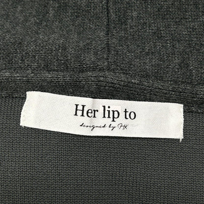 GRAY Logo Embroidery Smooth Knit Hoodie Parka Top F Ladies