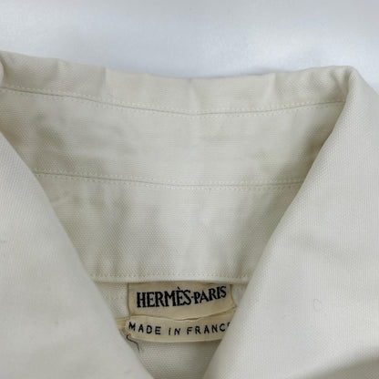 HERMES エルメス マルジェラ期 ホワイト コットン100 ダブルブレスト ショートコート コート