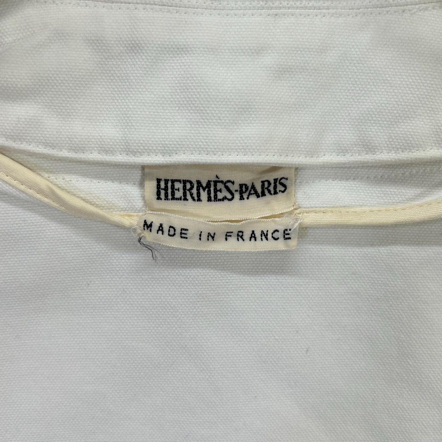 HERMES 爱马仕 Margiela时期 白色 100%纯棉 双排扣 短款大衣 外套