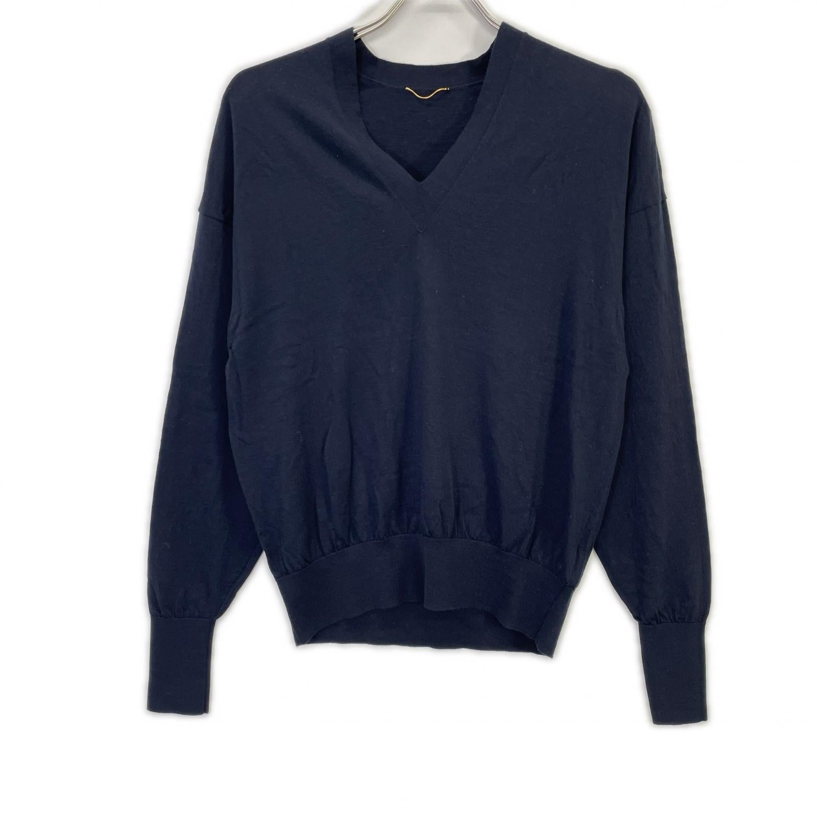 L'Appartement アパルトモン 24AW ネイビー WISH High Gauge V Neck Pullover トップス