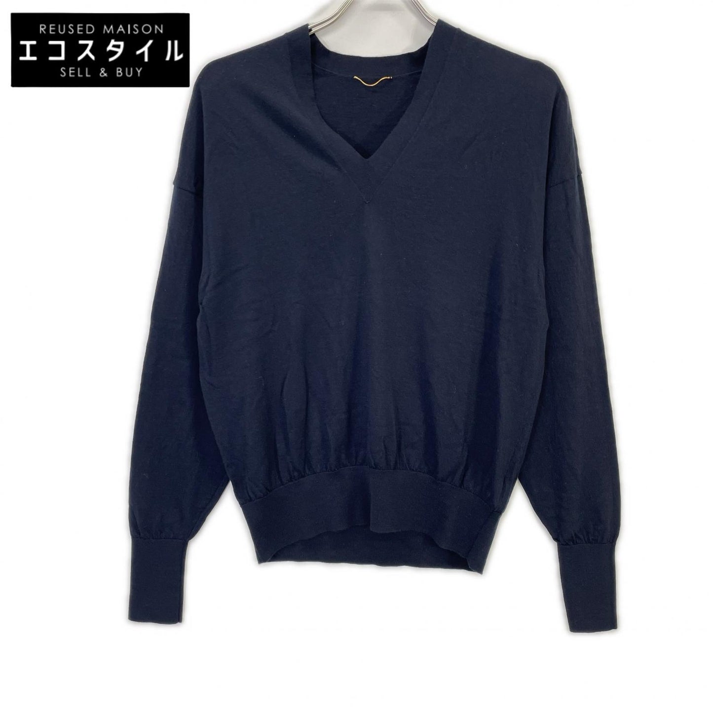 L'Appartement アパルトモン 24AW ネイビー WISH High Gauge V Neck Pullover トップス