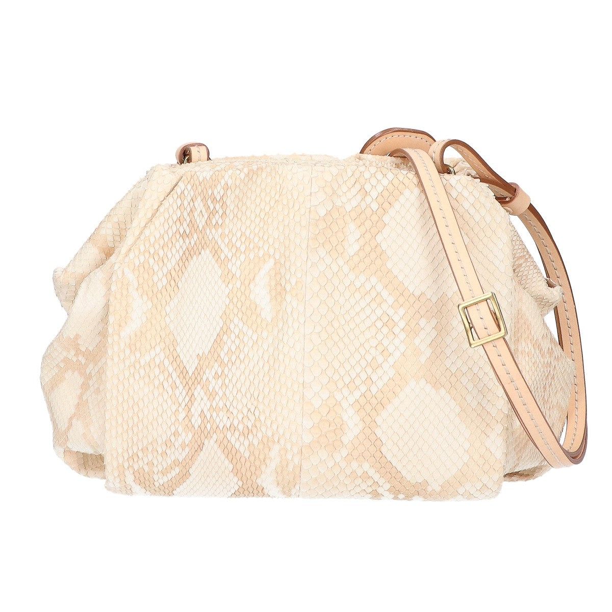 genten GENTEN [Mint Condition] Diamond Python x Leather Shoulder Bag