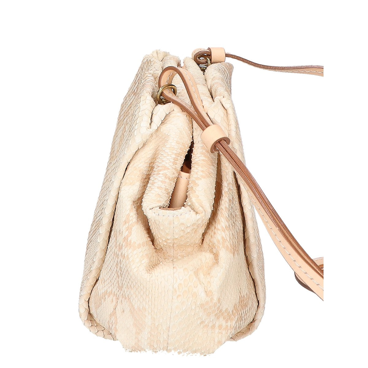 genten GENTEN [Mint Condition] Diamond Python x Leather Shoulder Bag