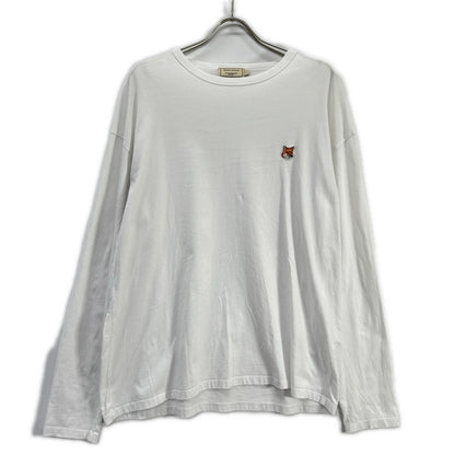 MAISON KITSUNE メゾンキツネ FU001630010 ホワイト フォックスヘッドパッチ ロングスリーブカットソー トップス