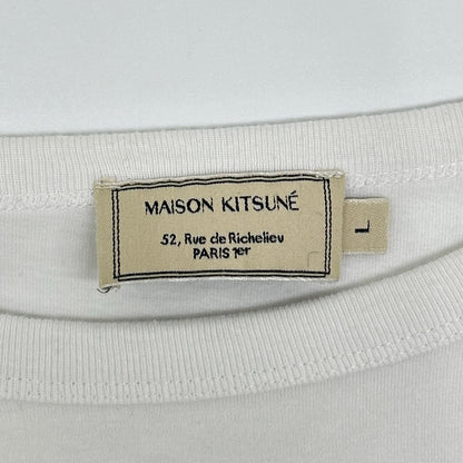 MAISON KITSUNE メゾンキツネ FU001630010 ホワイト フォックスヘッドパッチ ロングスリーブカットソー トップス