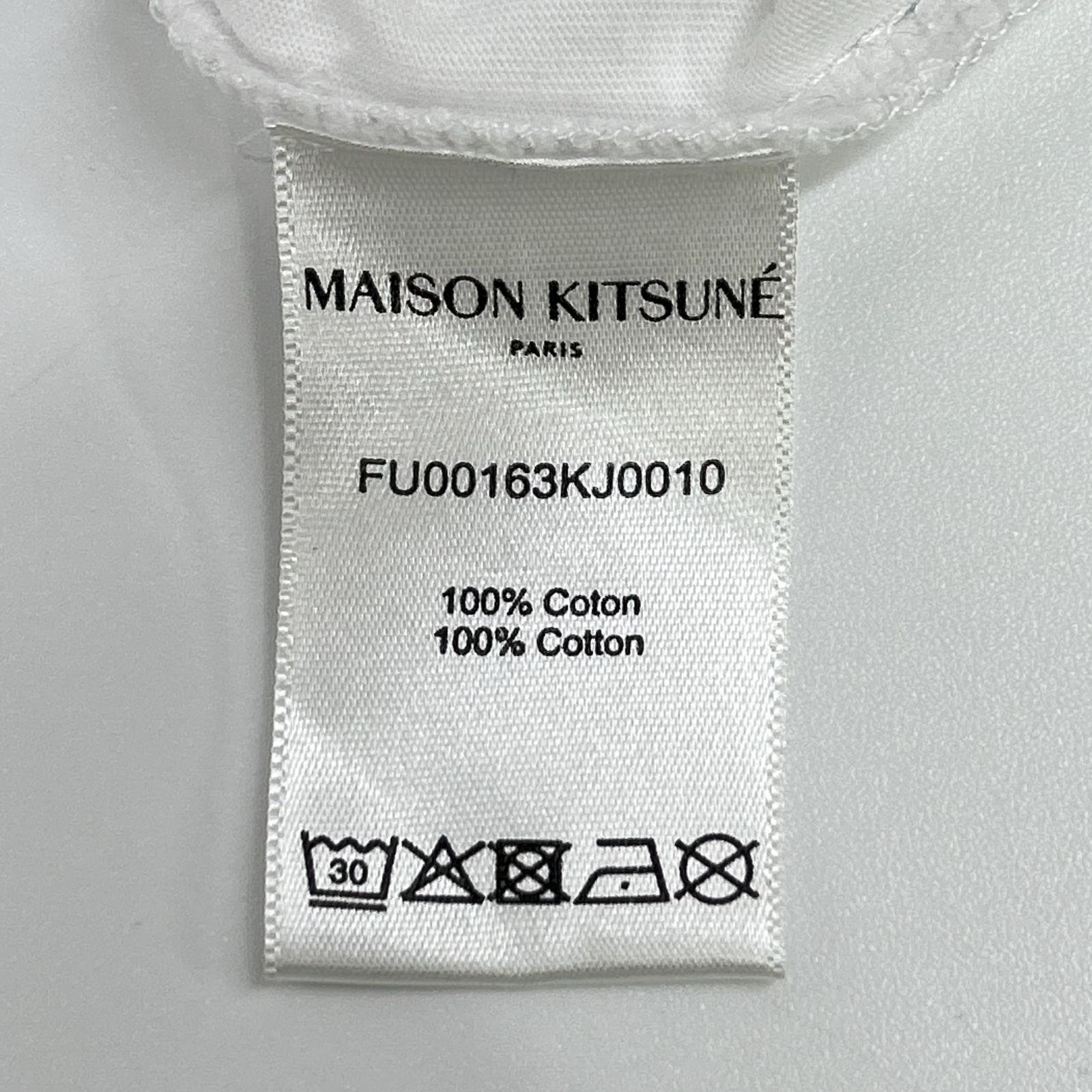 MAISON KITSUNE メゾンキツネ FU001630010 ホワイト フォックスヘッドパッチ ロングスリーブカットソー トップス