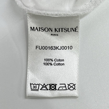 MAISON KITSUNE メゾンキツネ FU001630010 ホワイト フォックスヘッドパッチ ロングスリーブカットソー トップス