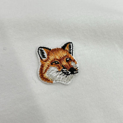 MAISON KITSUNE メゾンキツネ FU001630010 ホワイト フォックスヘッドパッチ ロングスリーブカットソー トップス