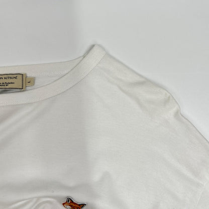 MAISON KITSUNE メゾンキツネ FU001630010 ホワイト フォックスヘッドパッチ ロングスリーブカットソー トップス