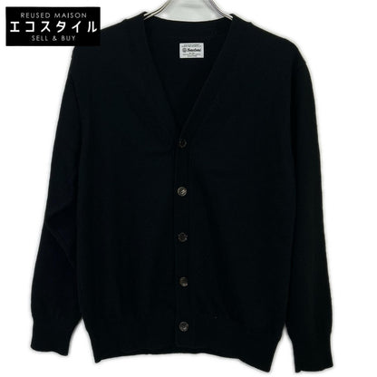 Yonetomi 95-244-023 Black 100% Cashmere Basic Knit Cardigan Top