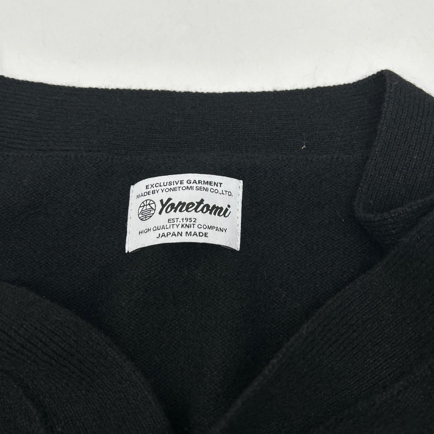 Yonetomi 95-244-023 Black 100% Cashmere Basic Knit Cardigan Top