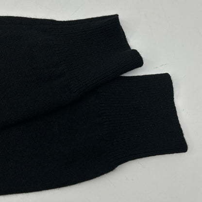 Yonetomi 95-244-023 Black 100% Cashmere Basic Knit Cardigan Top