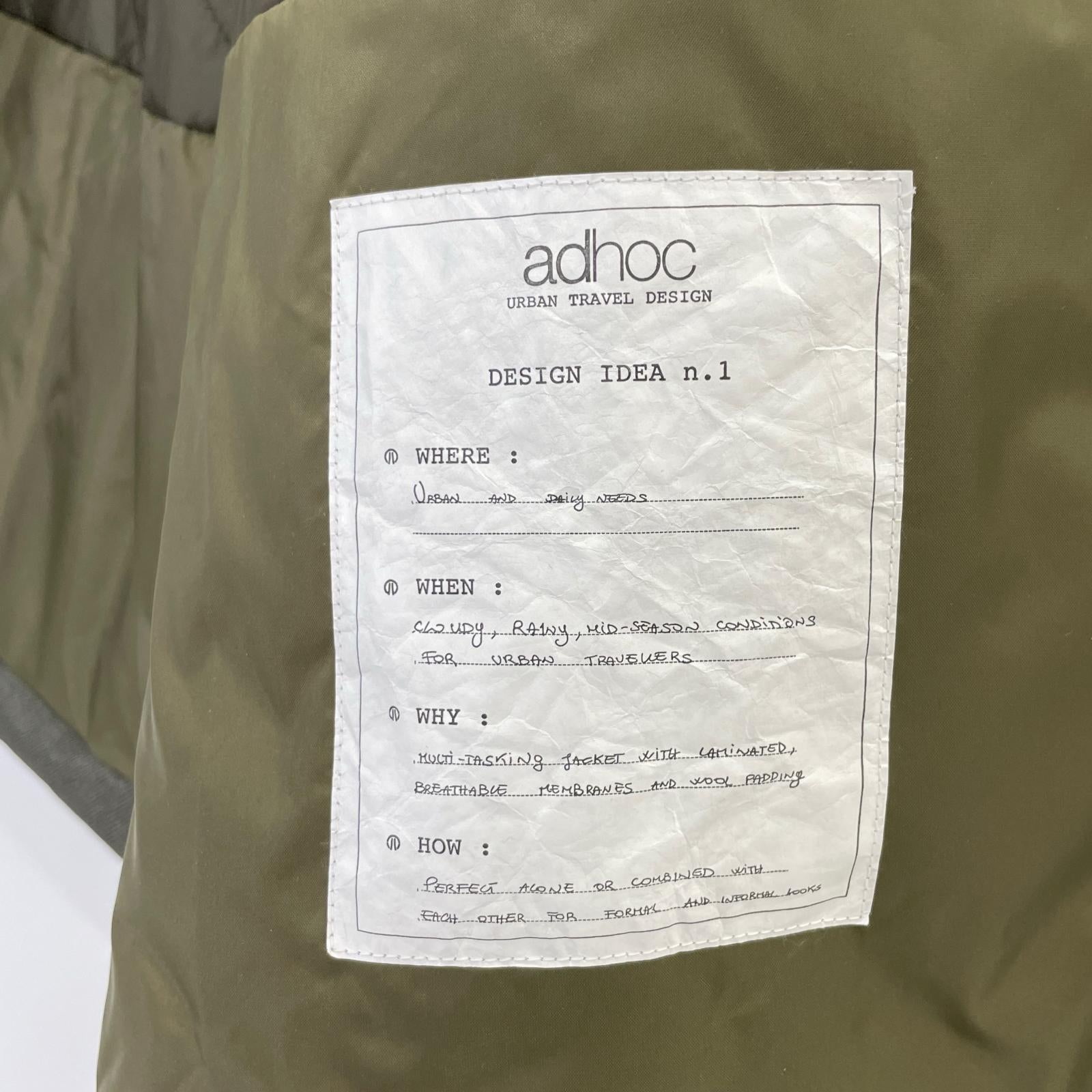 ADHOC アドホック カーキ ナイロン チンストラップ ジャケット コート コート