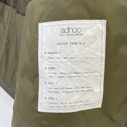 ADHOC アドホック カーキ ナイロン チンストラップ ジャケット コート コート