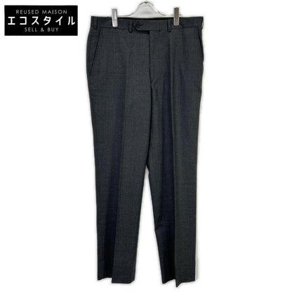 19-20-3760 Gray Wool Center-Pleated Tapered Slacks Bottoms 34 Men's
