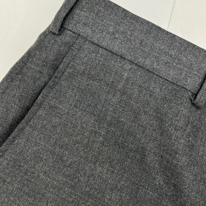 19-20-3760 Gray Wool Center-Pleated Tapered Slacks Bottoms 34 Men's