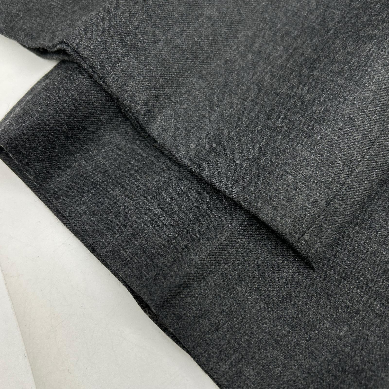 19-20-3760 Gray Wool Center-Pleated Tapered Slacks Bottoms 34 Men's