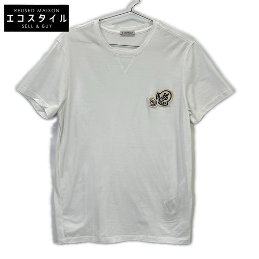 MONCLER 2023 White SS T-SHIRT Double Logo T-Shirt Top