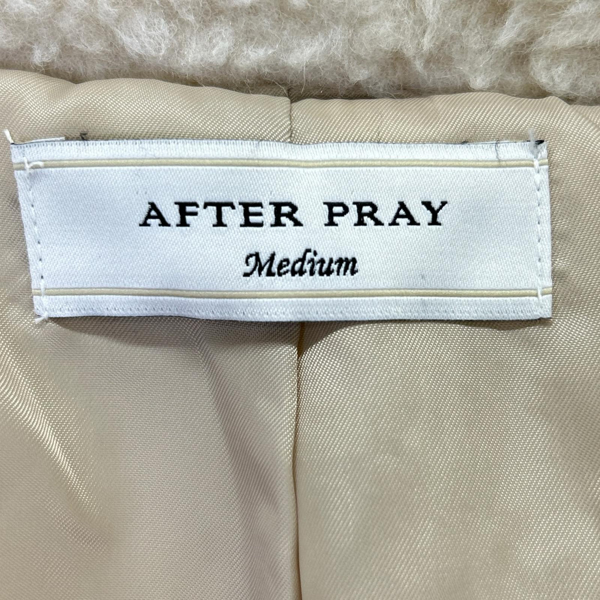 AFTER PRAY アフタープレイ アイボリー メリノウール ボア フリースジャケット ジャケット