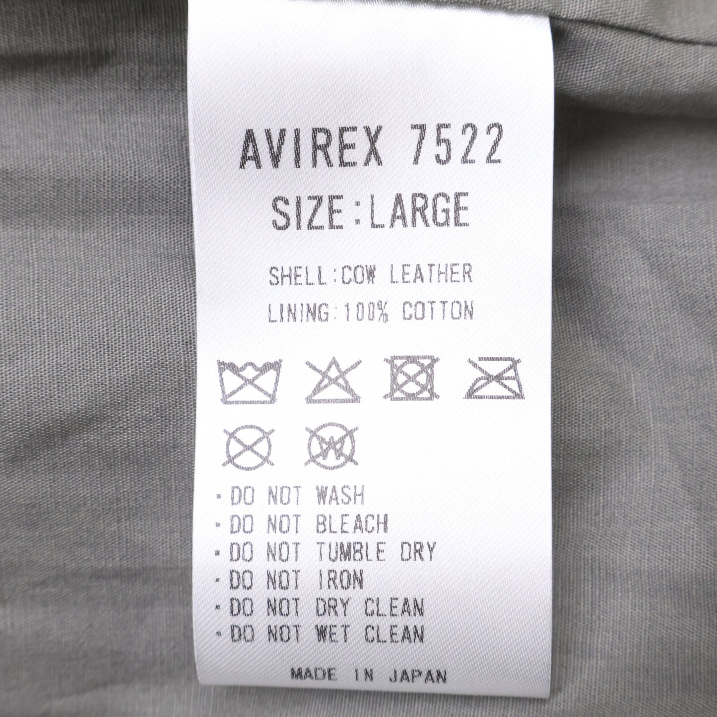 AVIREX7522 AVIREX7522 【新品/国内正品/25AW】7835950020 A-2 牛皮飞行夹克 夹克