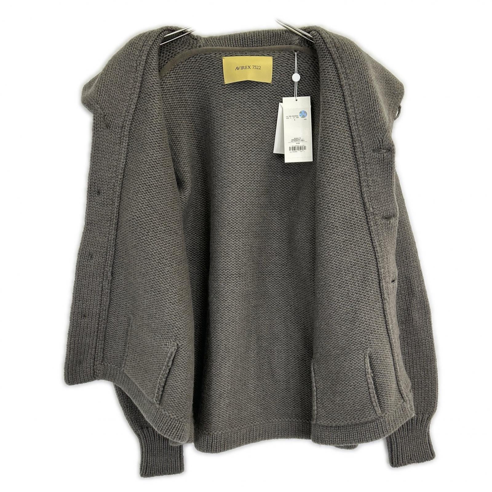 AVIREX7522 アヴィレックス7522 【新品/国内正規/25AW】7835940002 SHAWL COLLAR CARDIGAN ショールカラー カーディガン トップス