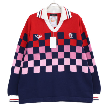 RICE NINE TEN ライスナインテン 【新品】KN-CH-SOC KNITTING CHECKRD SOCCER JERSEY 襟付きニットセーター トップス