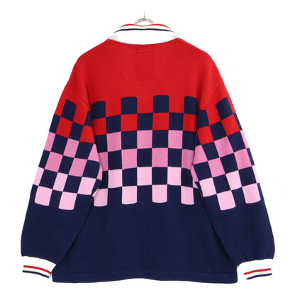 RICE NINE TEN ライスナインテン 【新品】KN-CH-SOC KNITTING CHECKRD SOCCER JERSEY 襟付きニットセーター トップス
