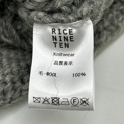 RICE NINE TEN ライスナインテン HKN-SW グレー 3段刺繍 HAND KNITTING SWAETSHIRT トップス
