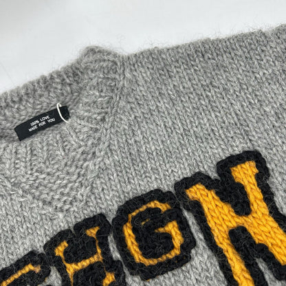RICE NINE TEN ライスナインテン HKN-SW グレー 3段刺繍 HAND KNITTING SWAETSHIRT トップス