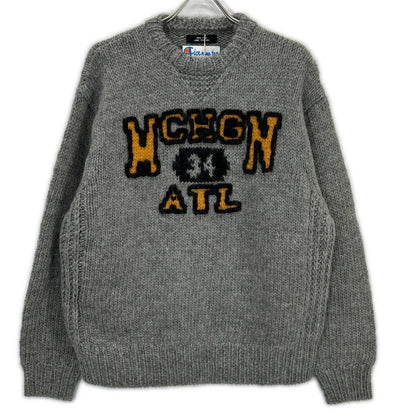 RICE NINE TEN 米九十 HKN-SW 灰色 三段刺绣 HAND KNITTING SWAETSHIRT 上衣