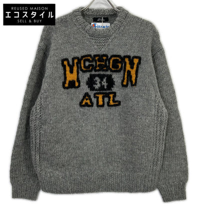 RICE NINE TEN 米九十 HKN-SW 灰色 三段刺绣 HAND KNITTING SWAETSHIRT 上衣