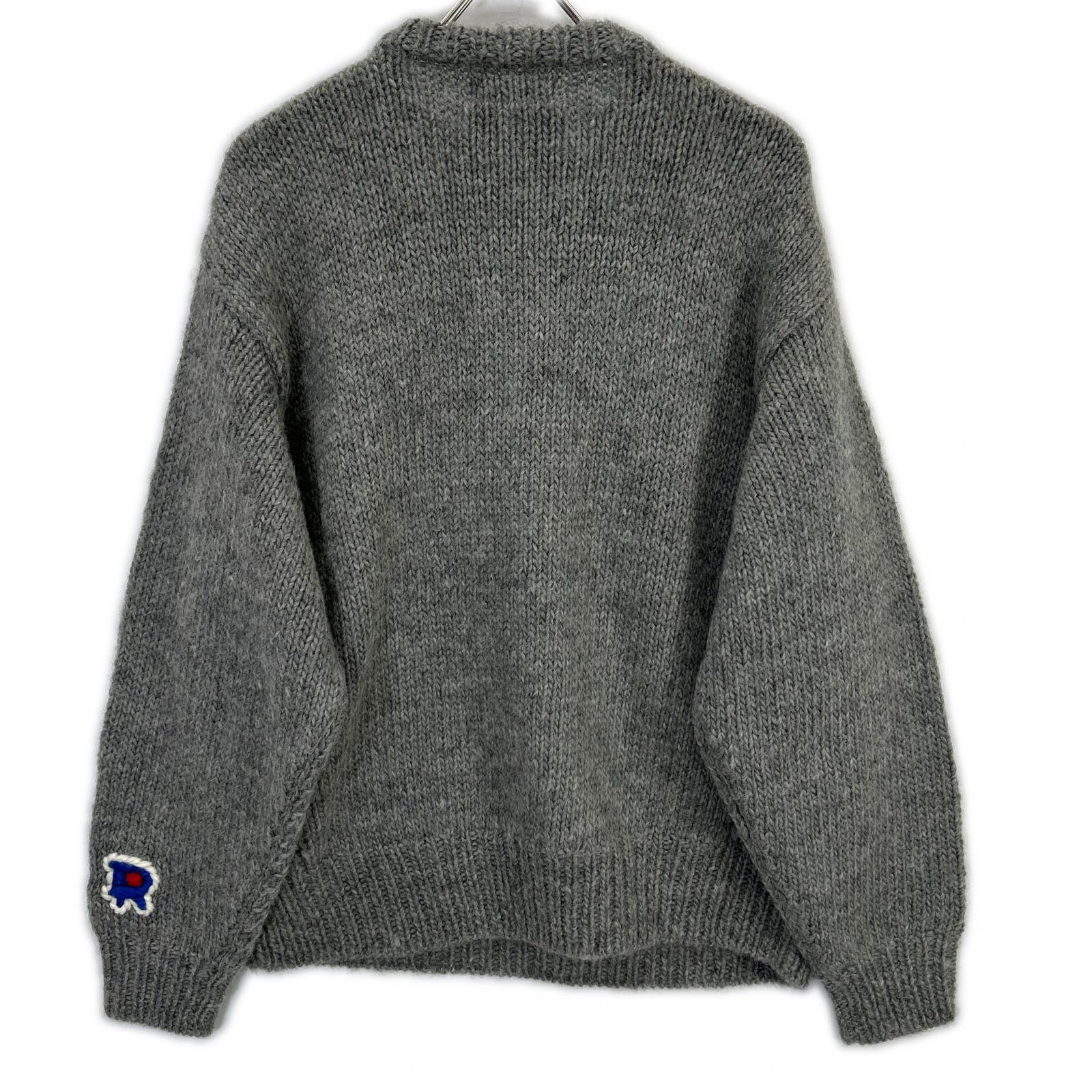 RICE NINE TEN 米九十 HKN-SW 灰色 三段刺绣 HAND KNITTING SWAETSHIRT 上衣