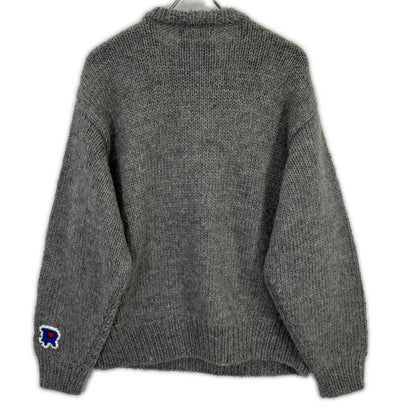 RICE NINE TEN 米九十 HKN-SW 灰色 三段刺绣 HAND KNITTING SWAETSHIRT 上衣