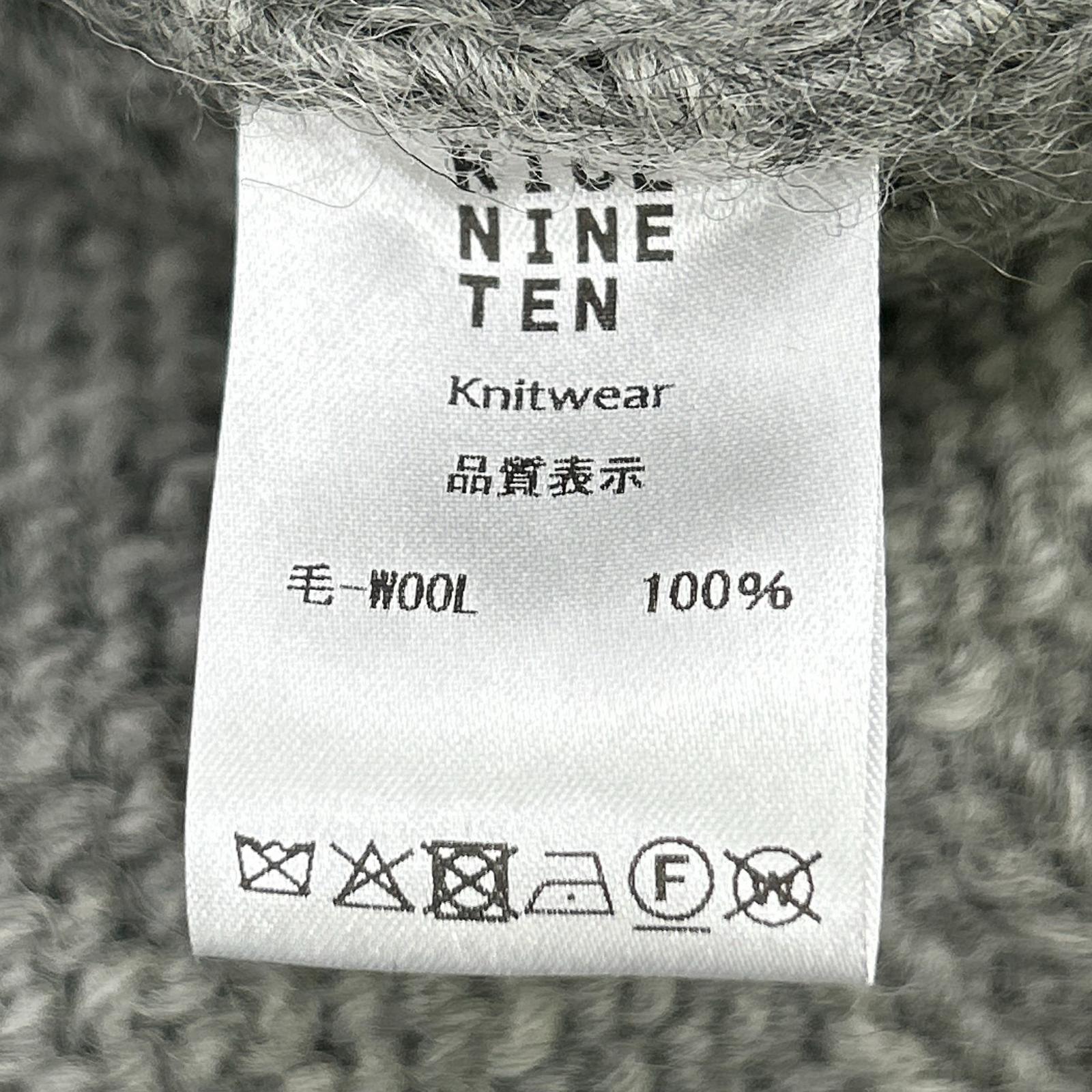 RICE NINE TEN 米九十 HKN-SW 灰色 三段刺绣 HAND KNITTING SWAETSHIRT 上衣