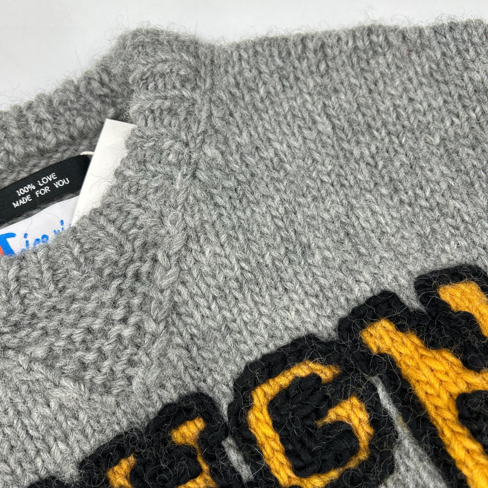 RICE NINE TEN 米九十 HKN-SW 灰色 三段刺绣 HAND KNITTING SWAETSHIRT 上衣