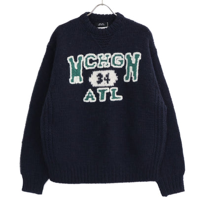 RICE NINE TEN [New] HKN-SW 3-Tier Embroidered HAND KNITTING SWEATSHIRT Knit Sweater Top