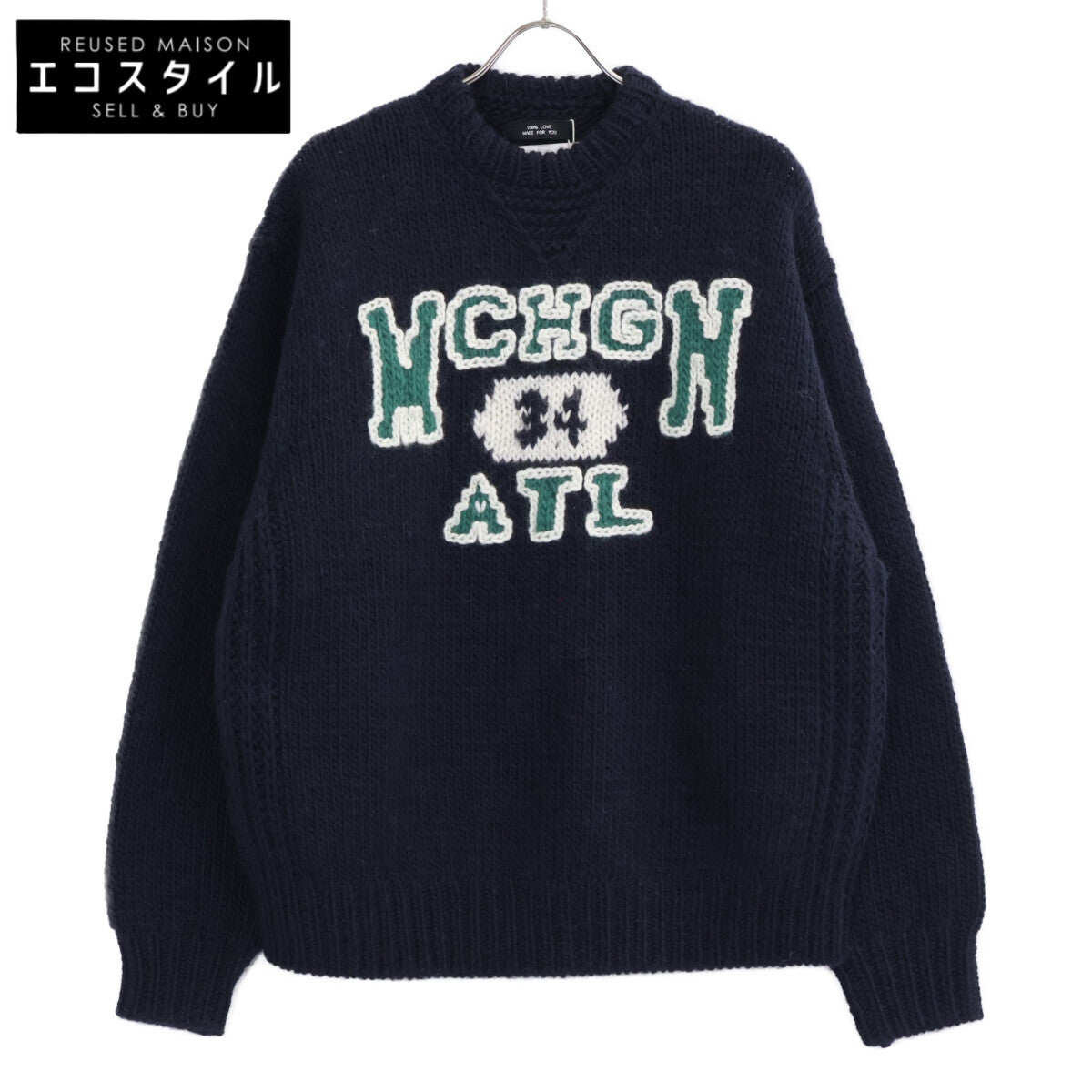 RICE NINE TEN [New] HKN-SW 3-Tier Embroidered HAND KNITTING SWEATSHIRT Knit Sweater Top