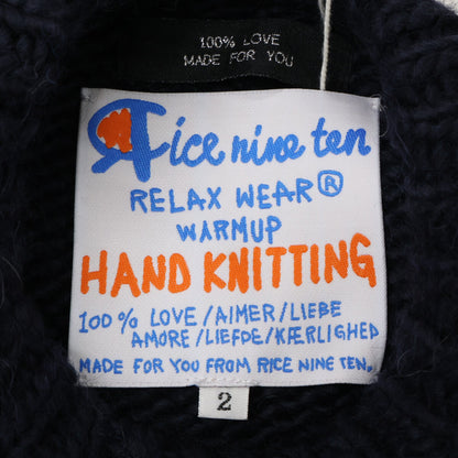 RICE NINE TEN [New] HKN-SW 3-Tier Embroidered HAND KNITTING SWEATSHIRT Knit Sweater Top