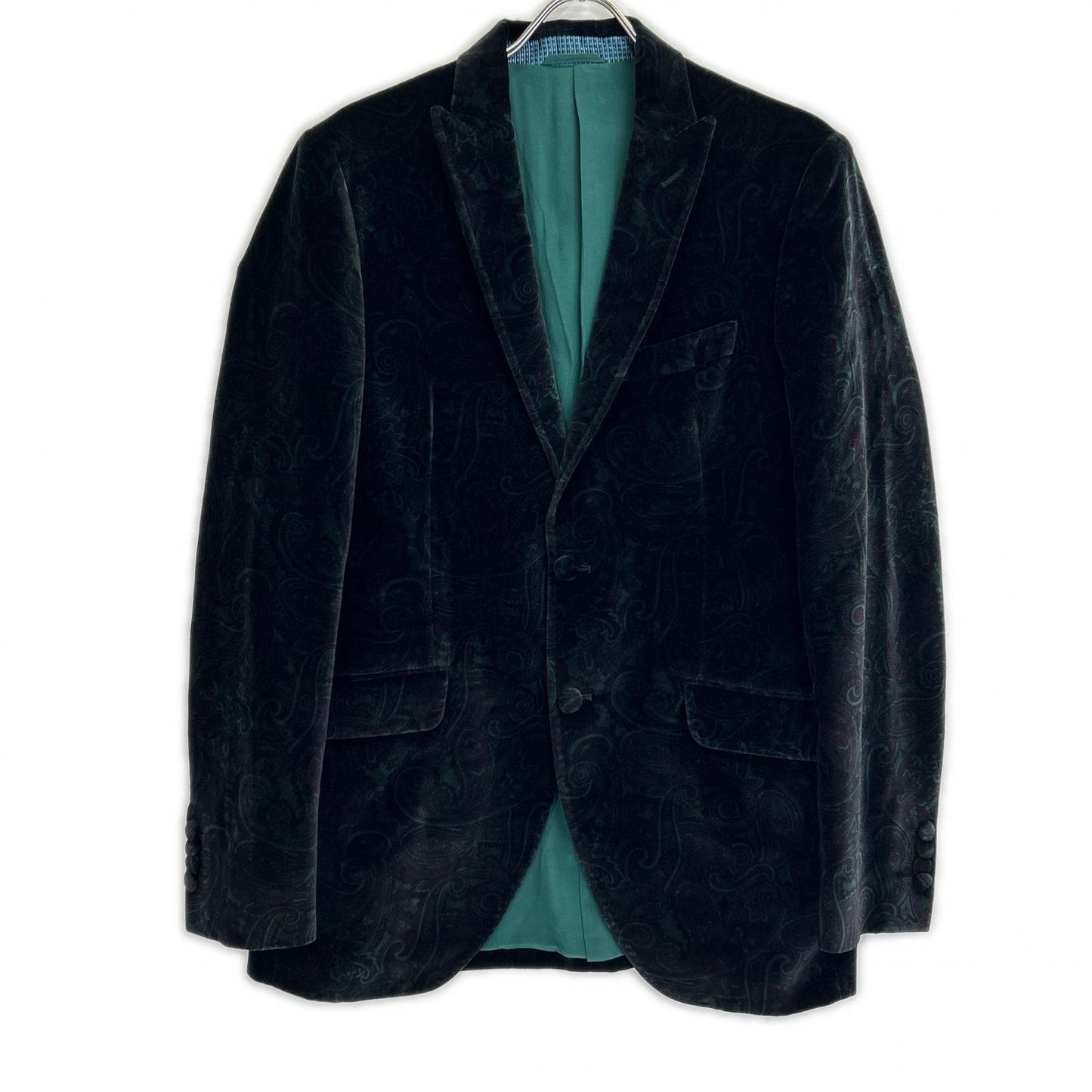 ETRO エトロ ブラック ベロア ペイズリー柄 テーラードジャケット ジャケット