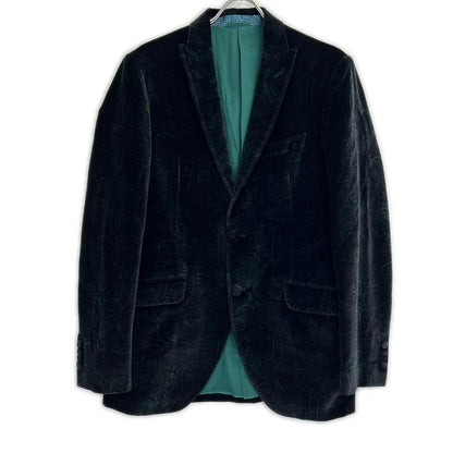 ETRO エトロ ブラック ベロア ペイズリー柄 テーラードジャケット ジャケット
