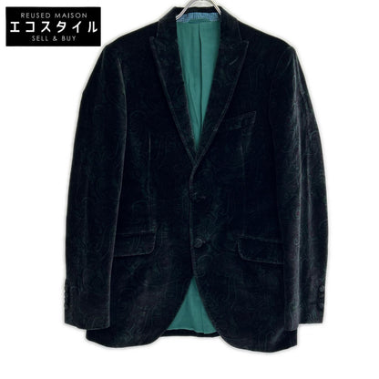 ETRO Black Velour Paisley Pattern Tailored Jacket Jacket 50 Men's