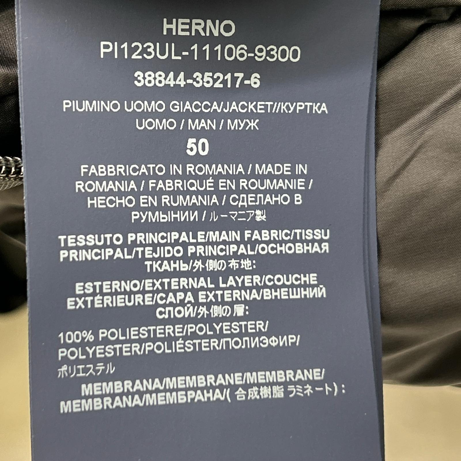 HERNO 赫尔诺 PI123UL-11106 黑色 Laminar层压 GORE-WINDSTOPPER 连帽羽绒夹克 夹克 50 男士