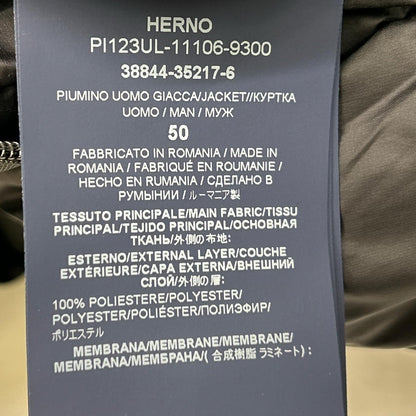 HERNO 赫尔诺 PI123UL-11106 黑色 Laminar层压 GORE-WINDSTOPPER 连帽羽绒夹克 夹克 50 男士