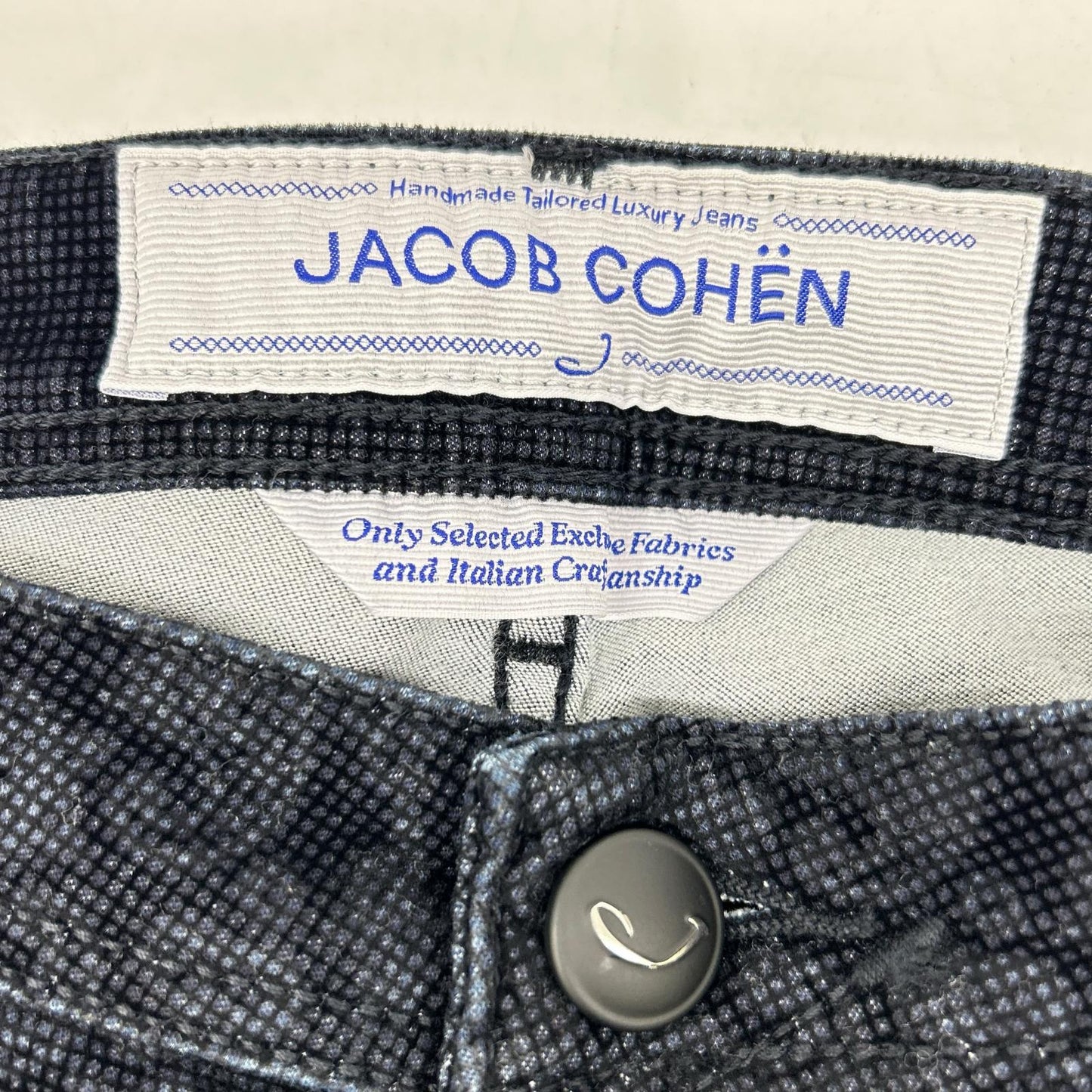 Navy Waffle Corduroy Paisley Straight Pants Bottoms 31 Men's