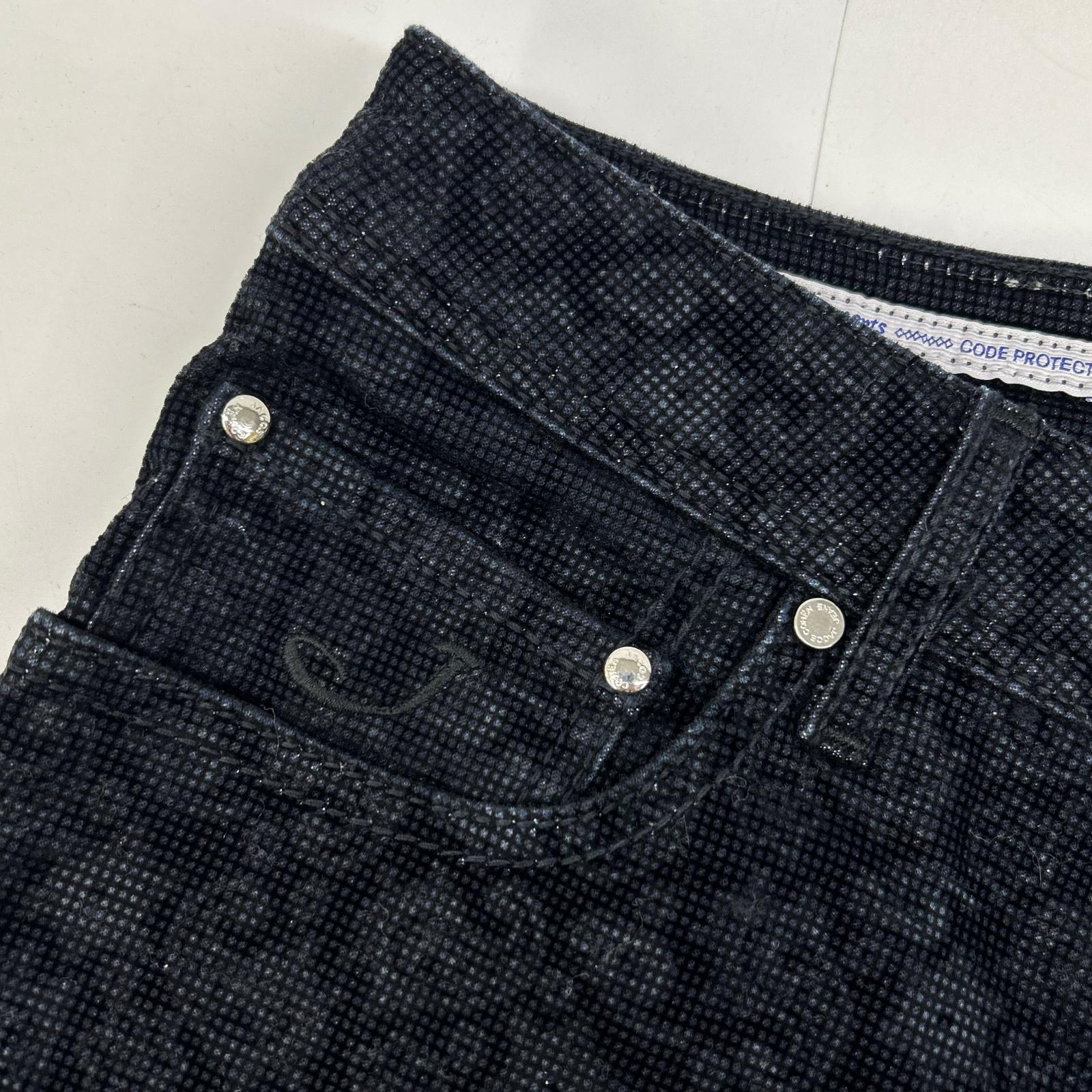 Navy Waffle Corduroy Paisley Straight Pants Bottoms 31 Men's