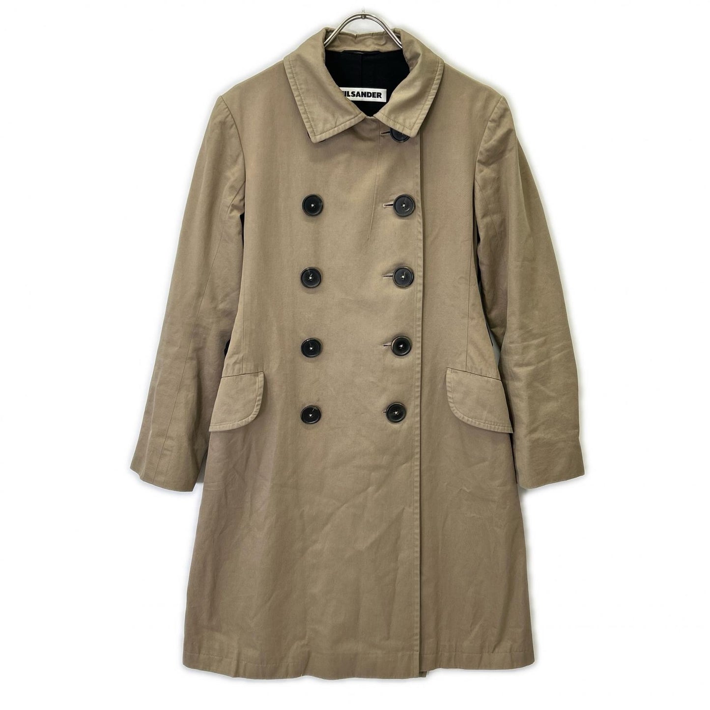 JILSANDER ジルサンダー ベージュ コットン ダブルブレスト トレンチコート コート