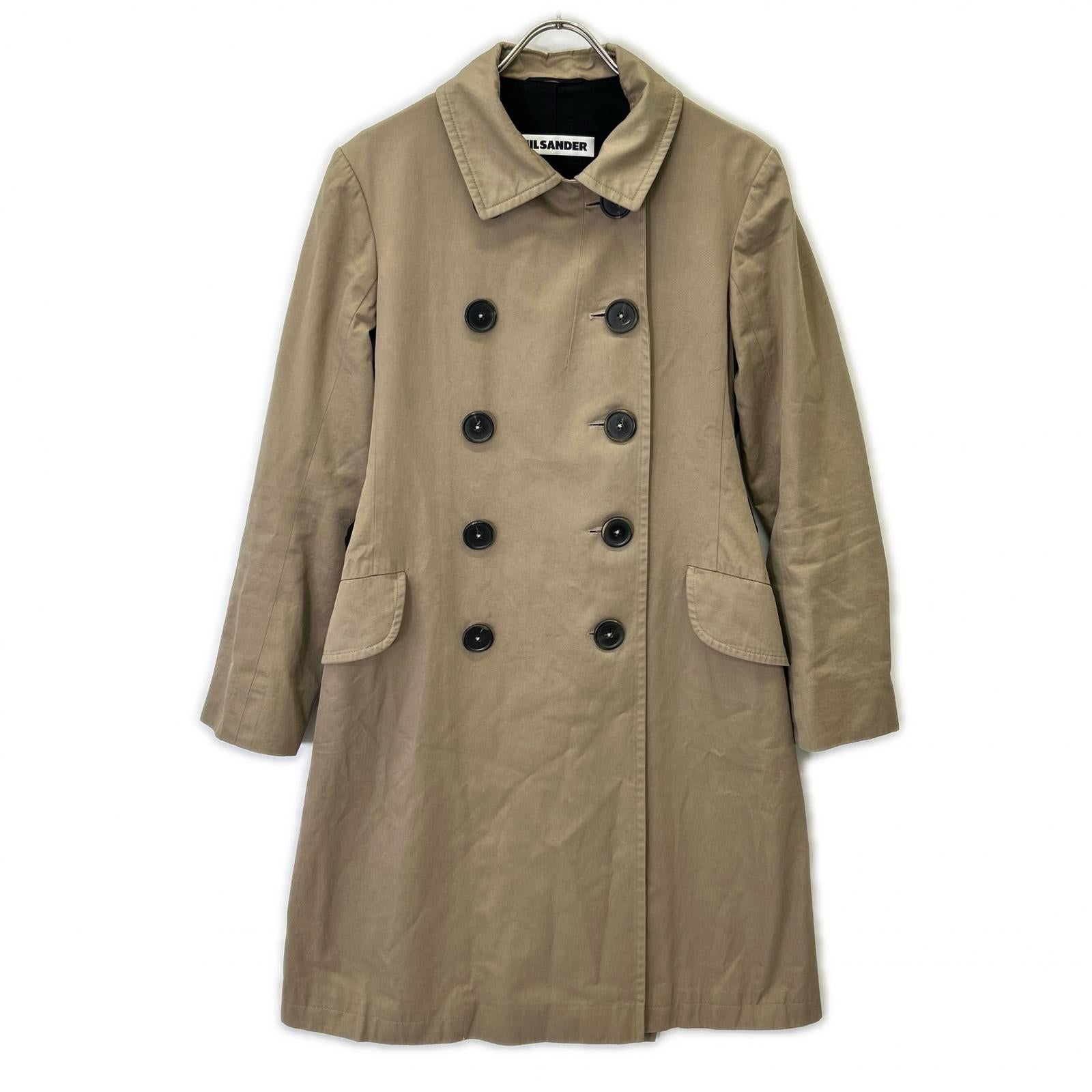 JILSANDER ジルサンダー ベージュ コットン ダブルブレスト トレンチコート コート