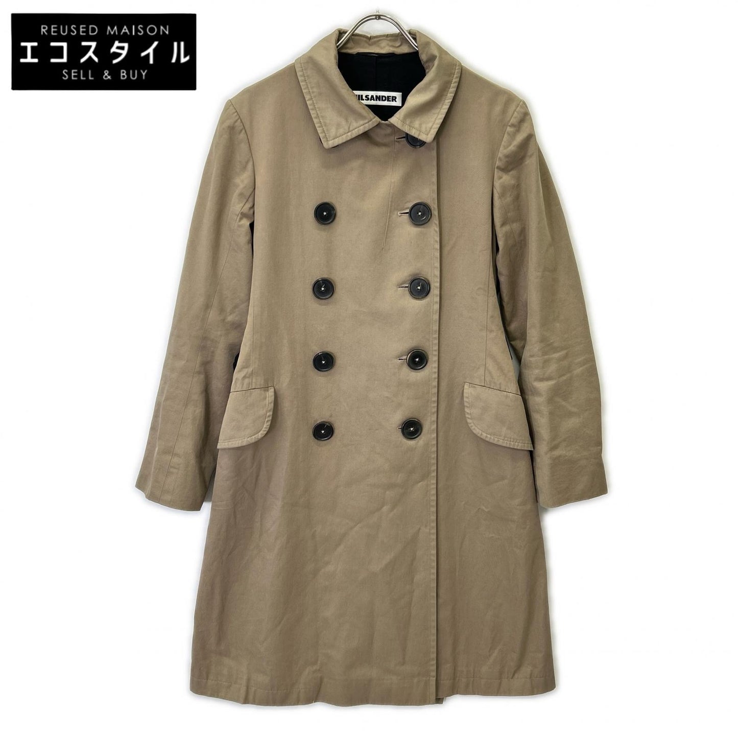 JILSANDER ジルサンダー ベージュ コットン ダブルブレスト トレンチコート コート